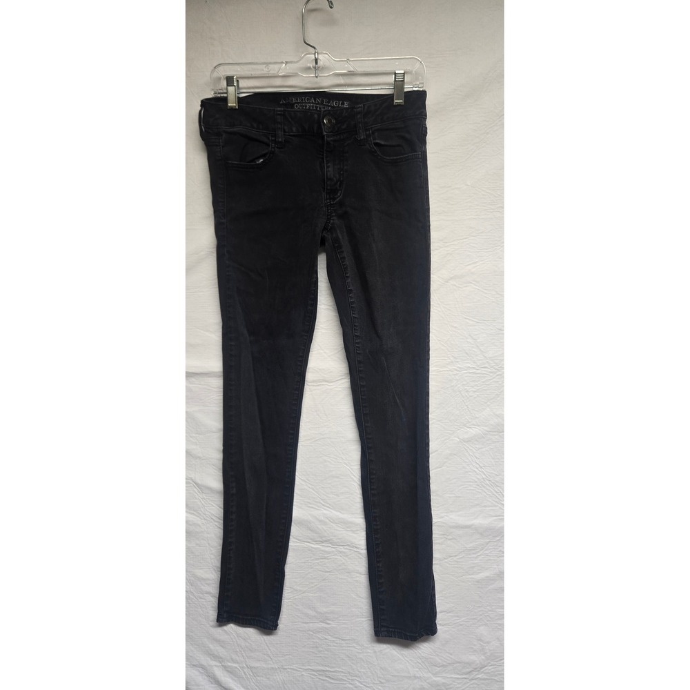American‎ Eagle Outfitters Womens Black Skinny Jeans Low Rise Denim Pants 6